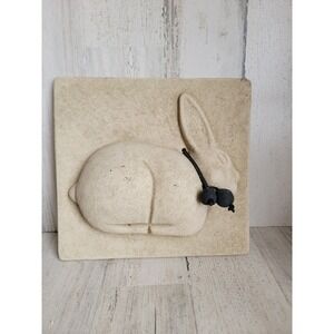 Ceramic square Easter bunny unique rabbit bow home decor figure